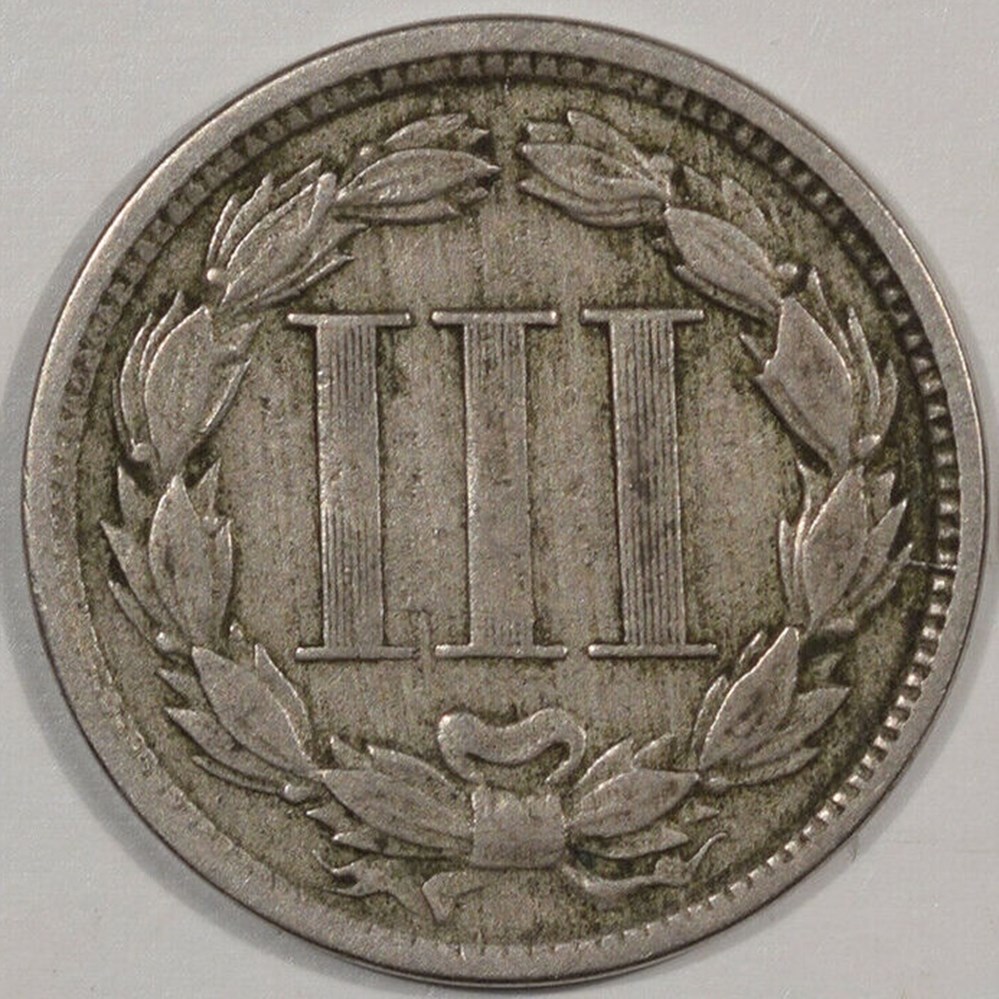 United States: copper-nickel 3-cent piece, 1865 5 coins world united states copper nickel 3 cent piece 1865