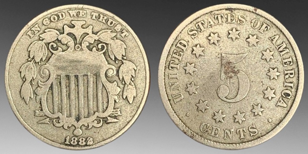 coins world united states copper nickel shield nickel 1882