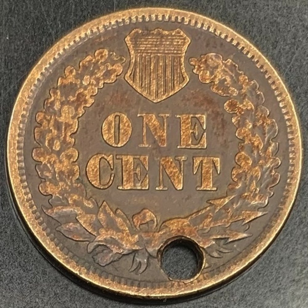 coins world united states usa 1864 l indian cent holed