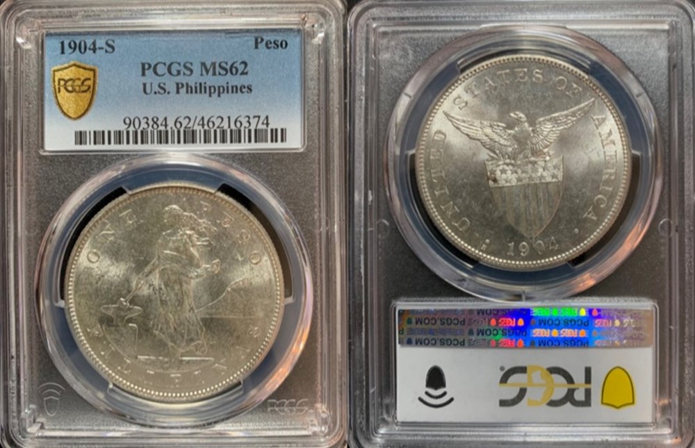 Philippines (U.S. Administration): 1904-S silver peso, large type 5 coins world philippines u s administration 1904 s silver peso large type