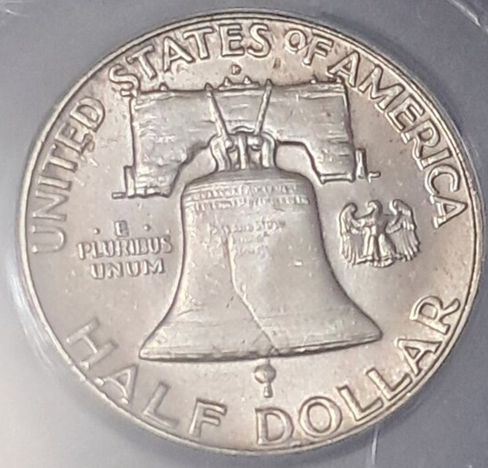 United States: 1958-D silver Franklin half dollar (ANACS MS64 FBL) 3 coins world united states 1958 d silver franklin half dollar anacs ms64 fbl