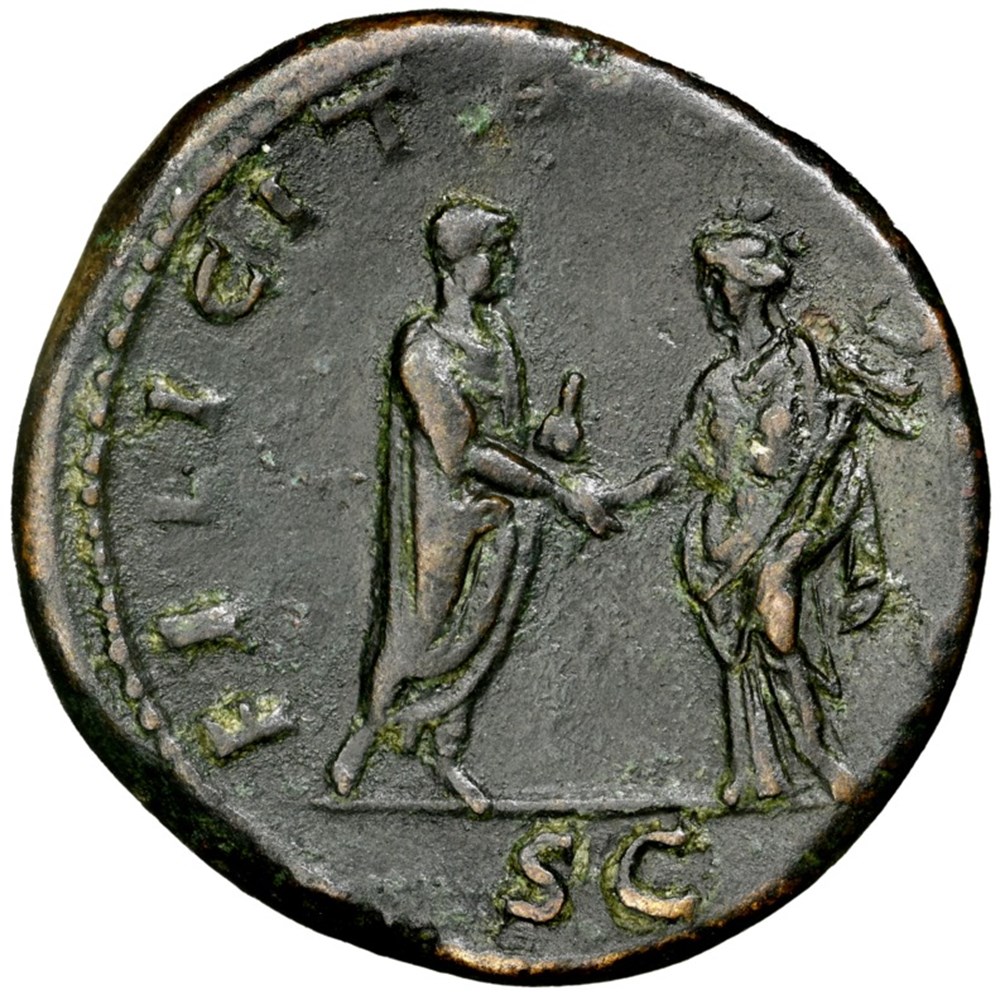 coins roman empire ca 117 138 ad bronze sestertius of hadrian