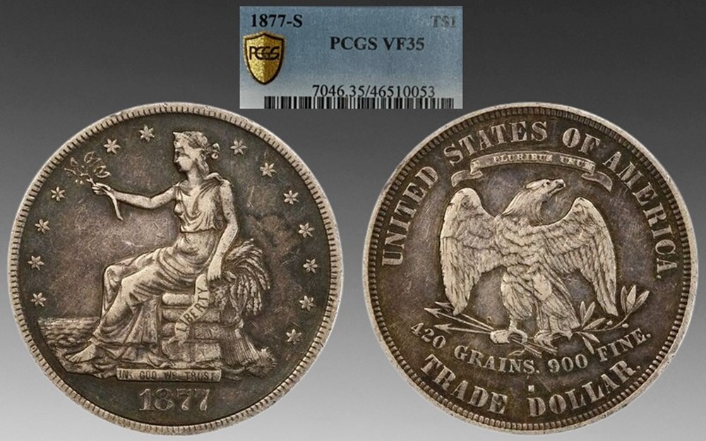 coins world united states 1877 s silver trade dollar