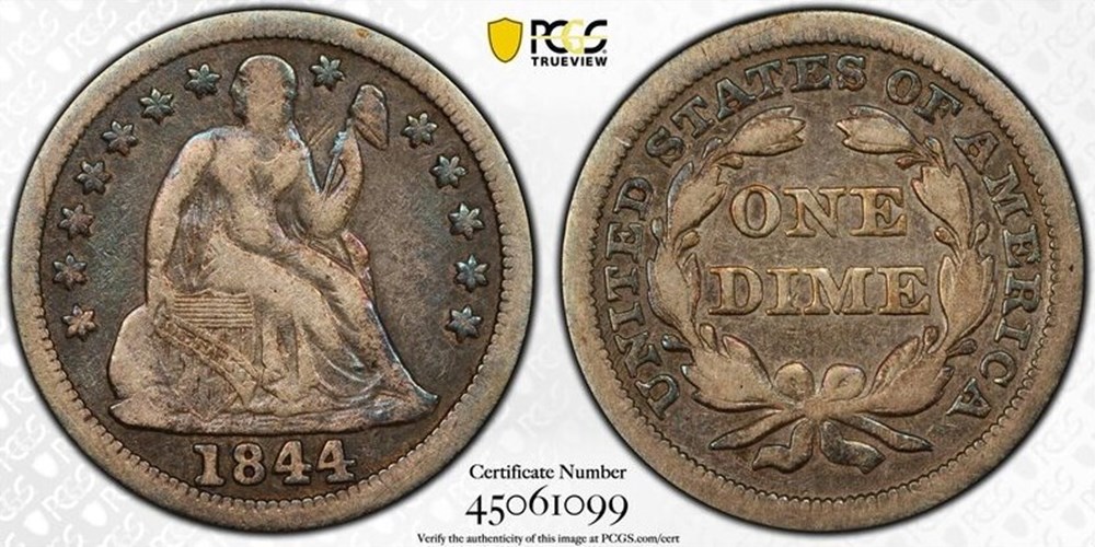 coins world united states 1844 silver seated liberty dime