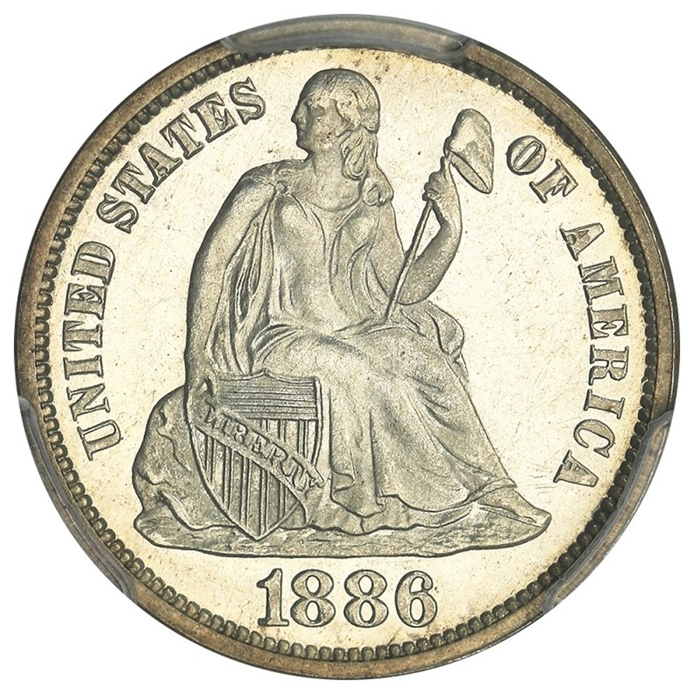 coins united states 1886 silver proof seated liberty dime