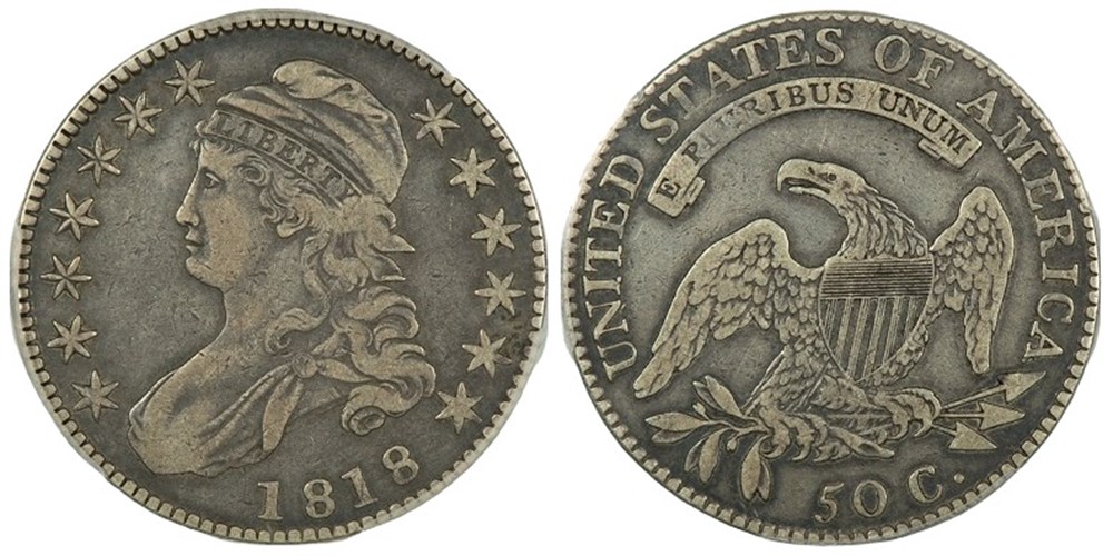 coins world united states silver capped bust half dollar 1818