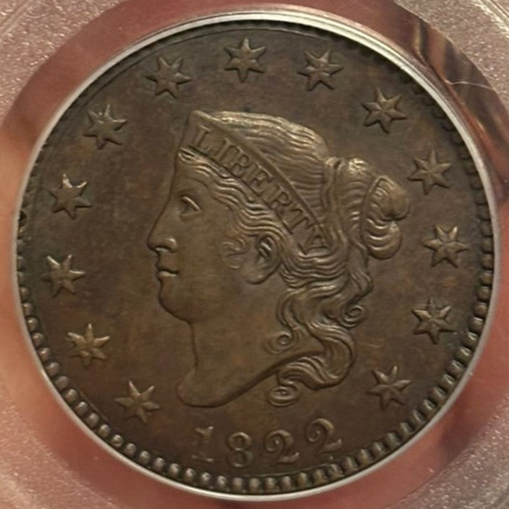 coins world united states 1822 copper coronet head large cent