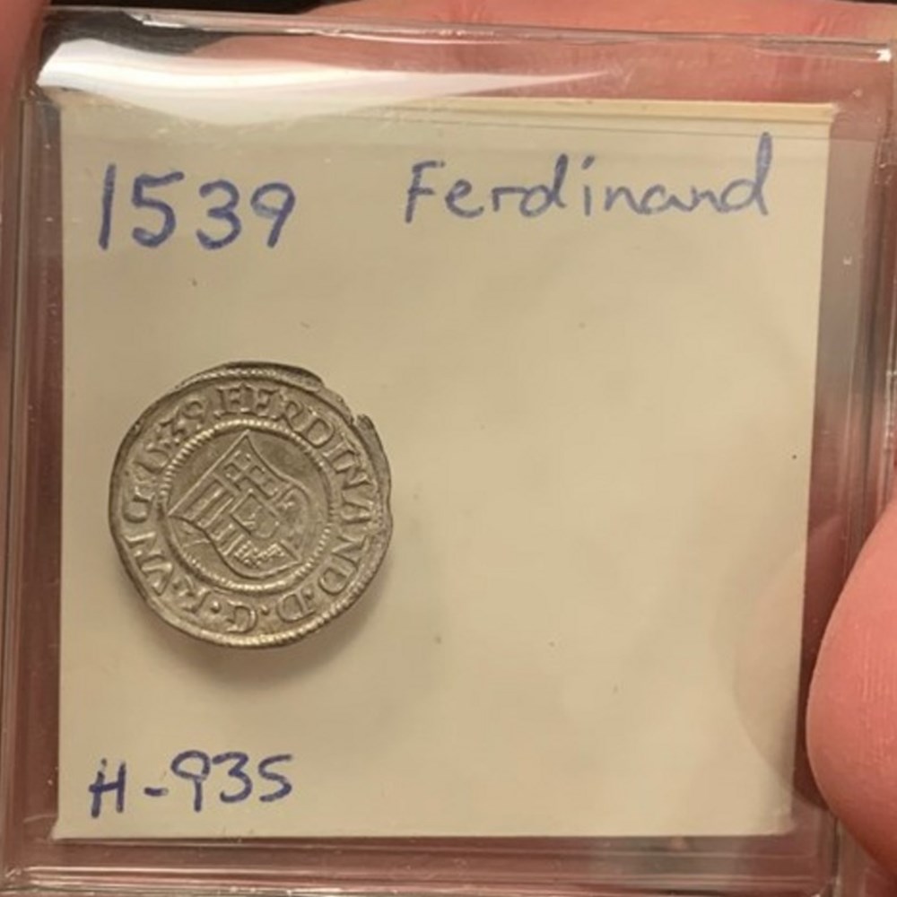 Hungary: 1539-KB silver denar of Ferdinand I, Holy Roman Emperor coins european medieval to empire hungary 1539 kb silver denar of ferdinand i holy roman emperor