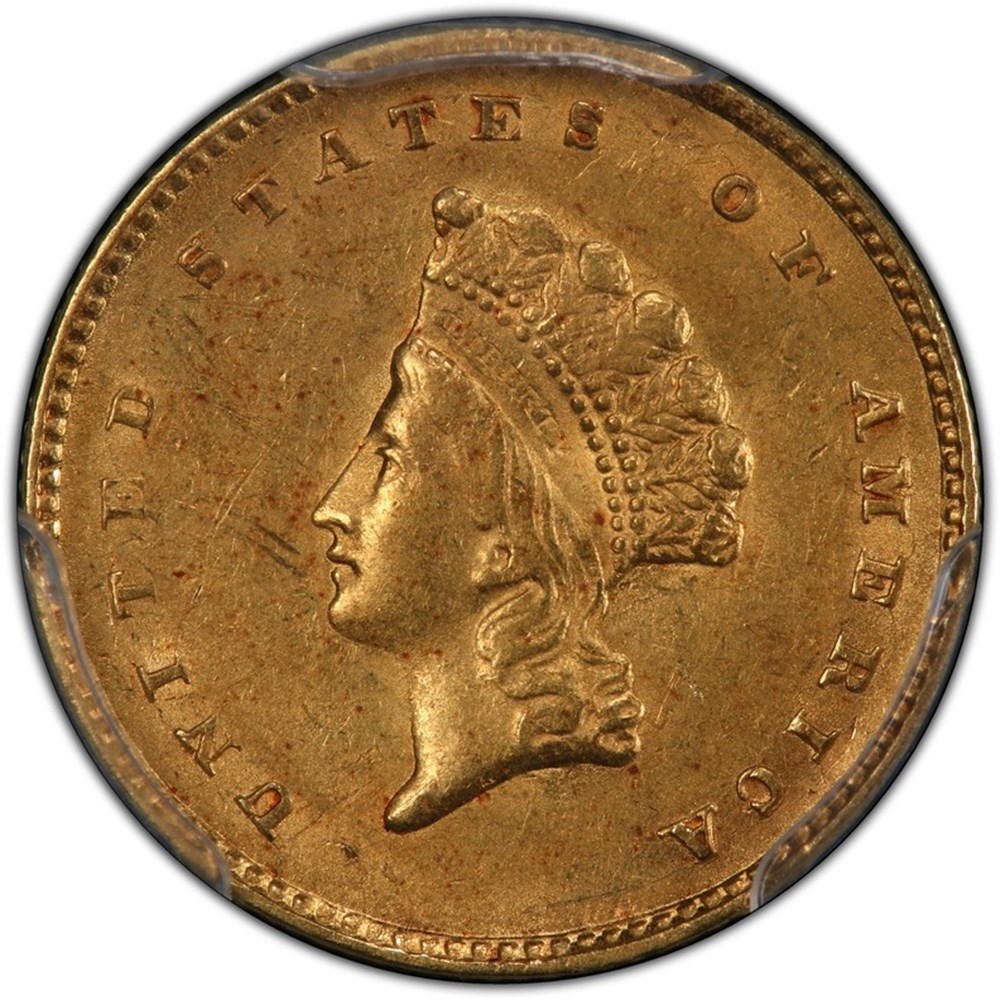 United States: 1855 gold dollar, Type 2, Small Indian Head 3 coins world united states 1855 gold dollar type 2 small indian head