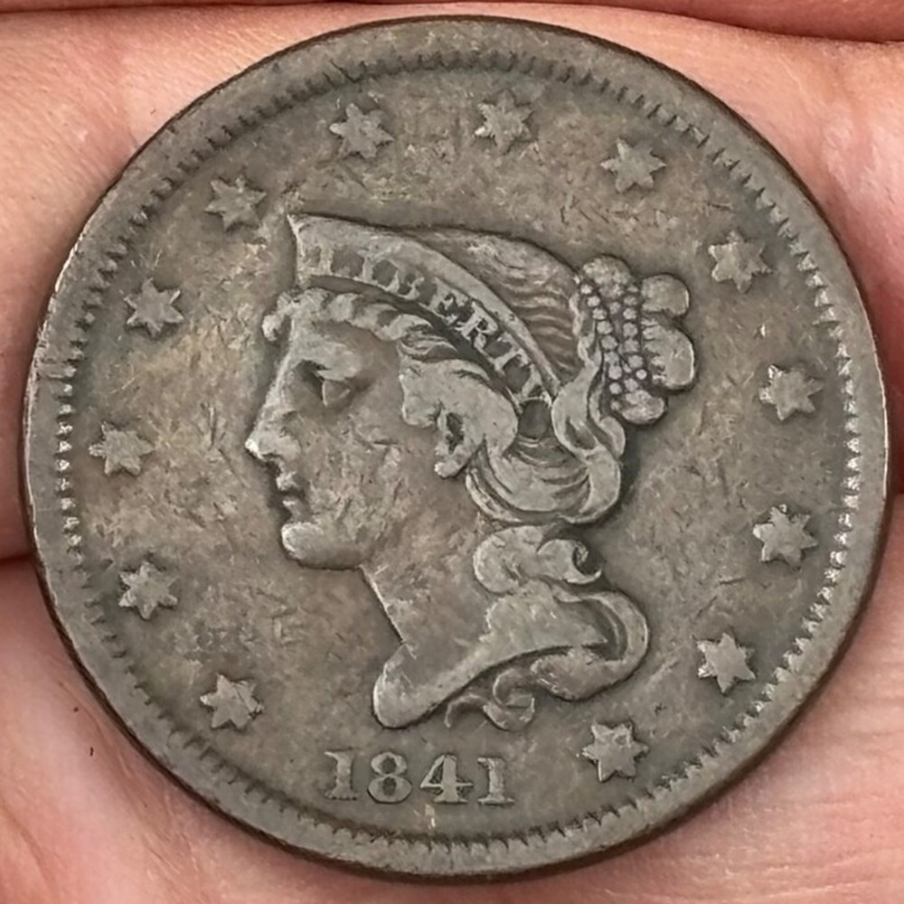 coins world united states 1841 copper braided hair large cent