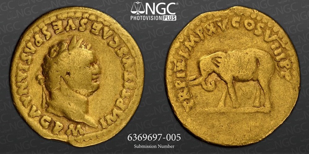 Roman Empire: ca. 80 AD gold aureus of Titus, struck for the opening of the Colosseum 2 coins ancient to romans imperial and republican roman empire ca 80 ad gold aureus of titus struck for the opening of the colosseum