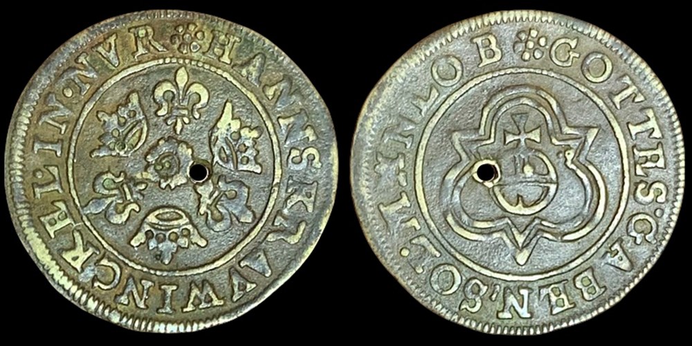 Germany (Nuremberg): brass jeton (mathematical counter) of Hanns Krauwinckel II, ca. 1586-1635 2 coins european medieval other germany nuremberg brass jeton mathematical counter of hanns krauwinckel ii ca 1586 1635