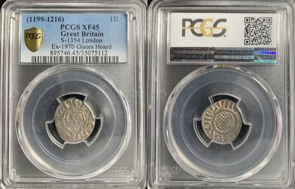 coins european medieval to kingdom england ca 1213 1215 silver penny of king john from the gisors hoard found in normandy