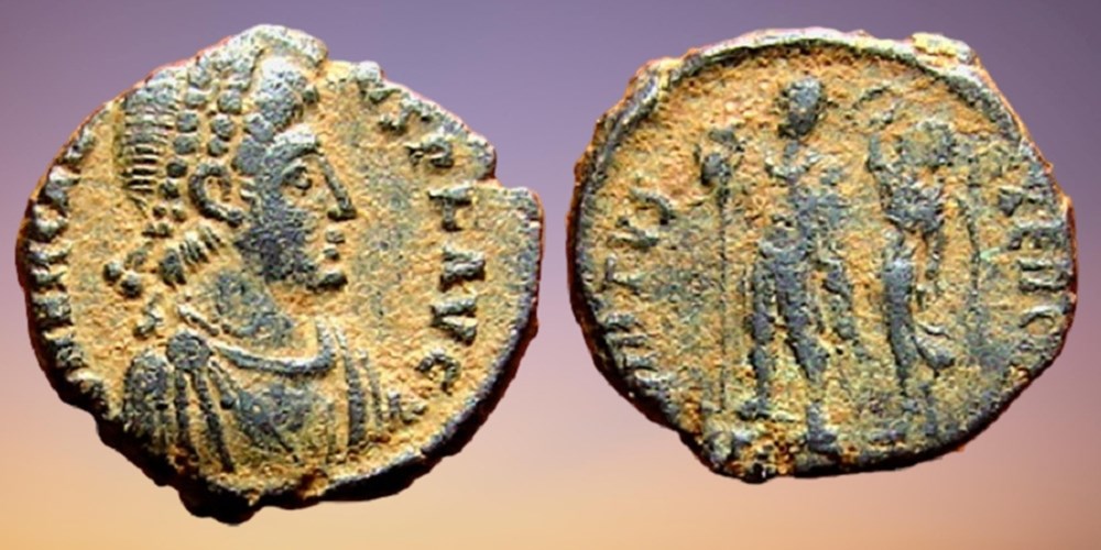coins ancient romans imperial and republican eastern roman empire bronze 3 of arcadius ca 395 408 ad antioch mint victory reverse