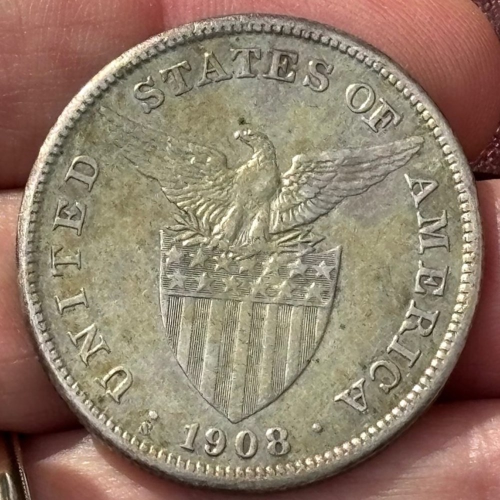 Philippines (US Insular Government): 1908-S silver peso 2 coins world philippines us insular government 1908 s silver peso