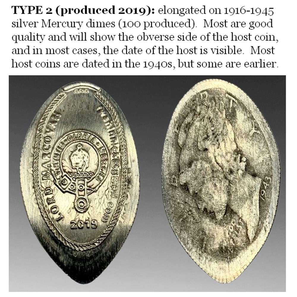 "Lord Marcovan" custom elongated coins: on Indian & Wheat cents, Barber & Mercury dimes 3 world united states lord marcovan custom elongated coins on indian wheat cents barber mercury dimes