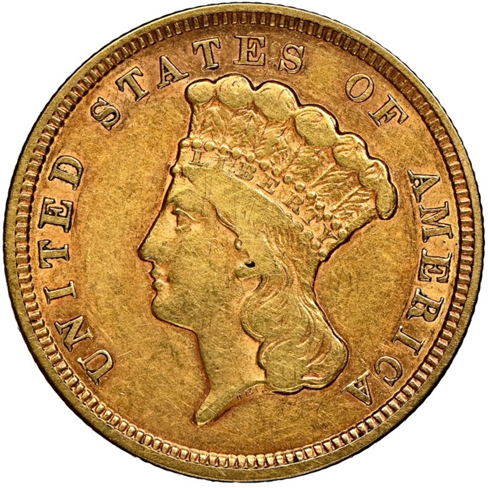 coins world united states 1854 gold 3 dollar indian princess