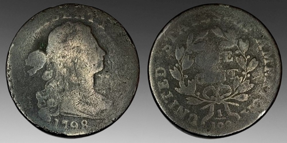 coins world united states copper draped bust large cent 1798 second hairstyle s 187