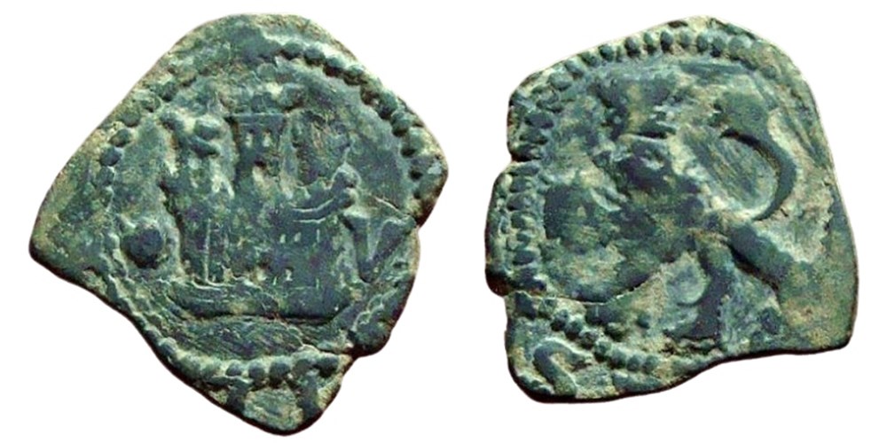Spain: copper 2-maravedis of Ferdinand V of Aragon & Isabella I of Castile, ca. 1474-1504 3 coins european medieval to other spain copper 2 maravedis of ferdinand v of aragon isabella i of castile ca 1474 1504