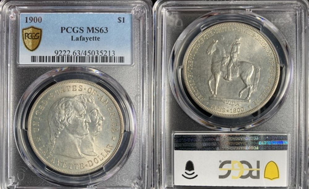 United States: 1900 silver Lafayette commemorative dollar 5 coins world united states 1900 silver lafayette commemorative dollar