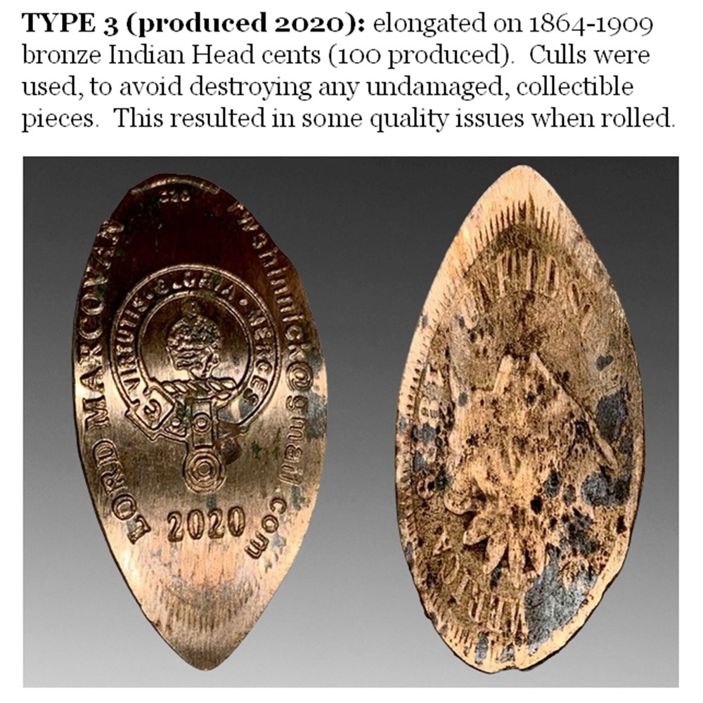 "Lord Marcovan" custom elongated coins: on Indian & Wheat cents, Barber & Mercury dimes 4 world united states lord marcovan custom elongated coins on indian wheat cents barber mercury dimes