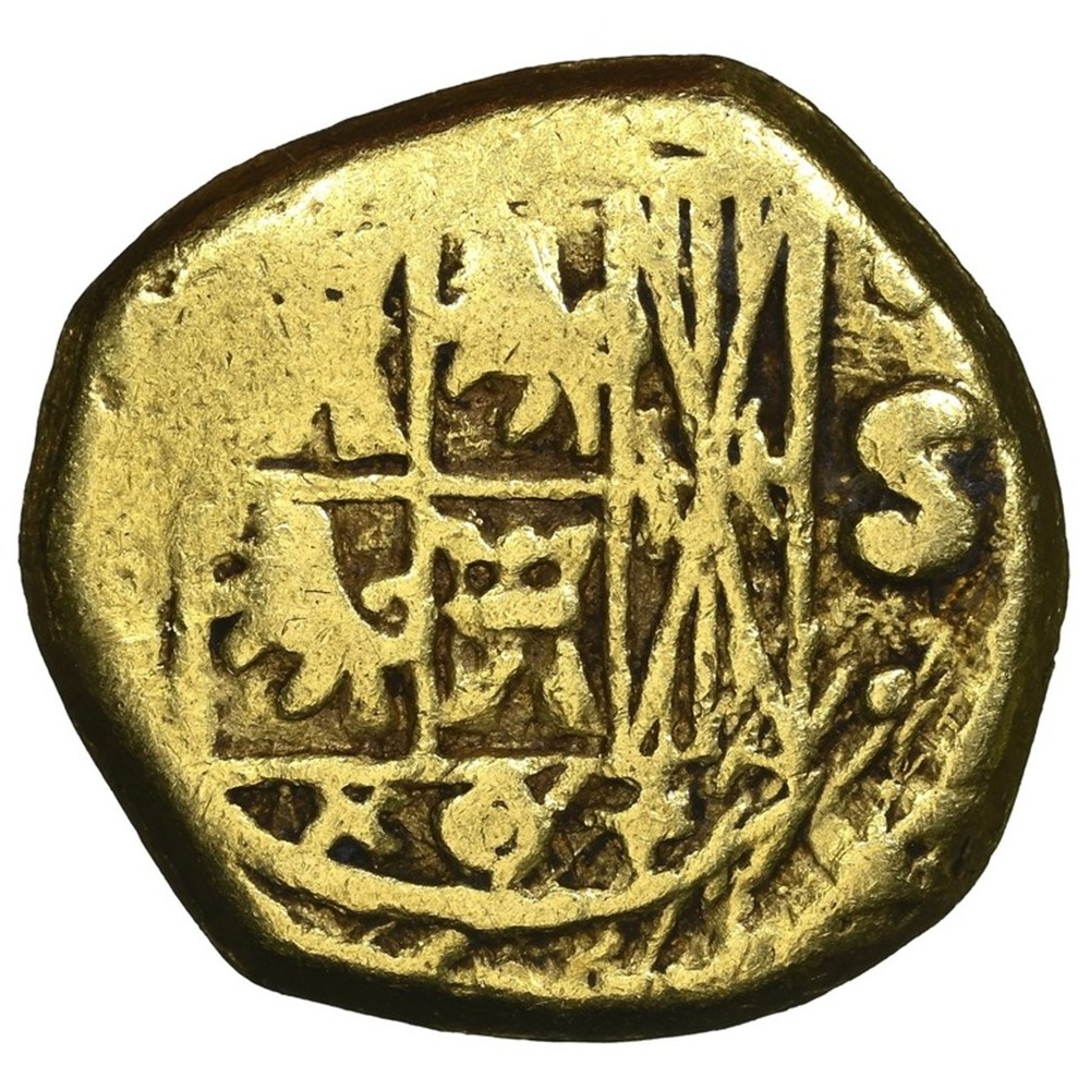 coins world colombia spanish colonial ca 1753 56 gold cob type escudo of ferdinand vi s assayer mark