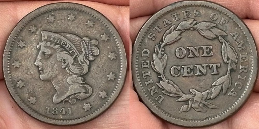 coins world united states 1841 copper braided hair large cent