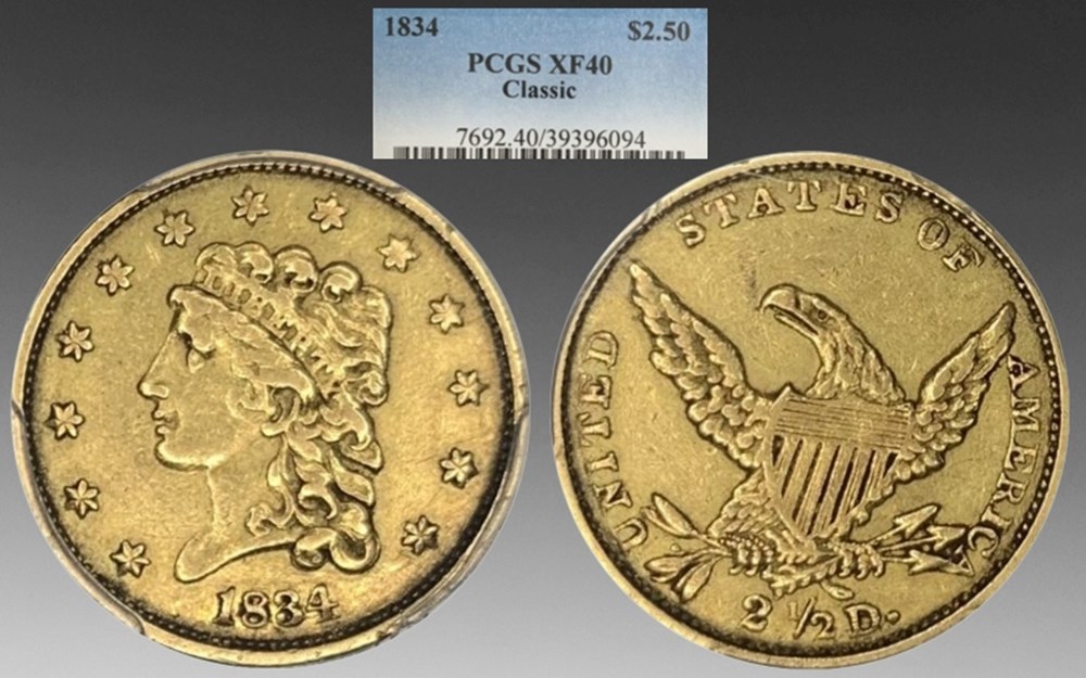 coins world united states 1834 gold classic head quarter eagle 2 50