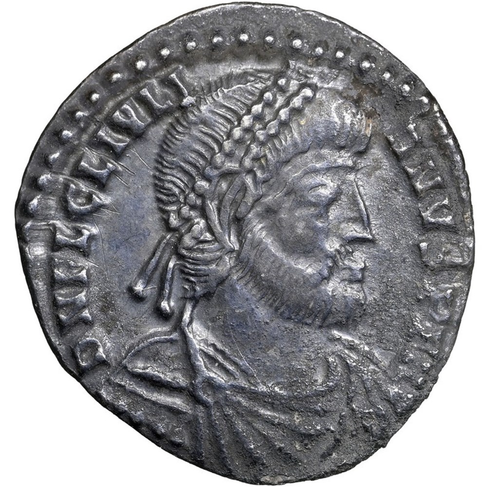 Roman empire: ca. 360-363 AD silver siliqua of Julian II; found in 1887 in the East Harptree Hoard 3 coins roman empire ca 360 363 ad silver siliqua of julian ii found in 1887 in the east harptree hoard
