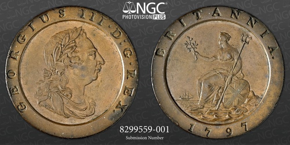 coins world united kingdom great britain 1797 copper cartwheel twopence of george iii