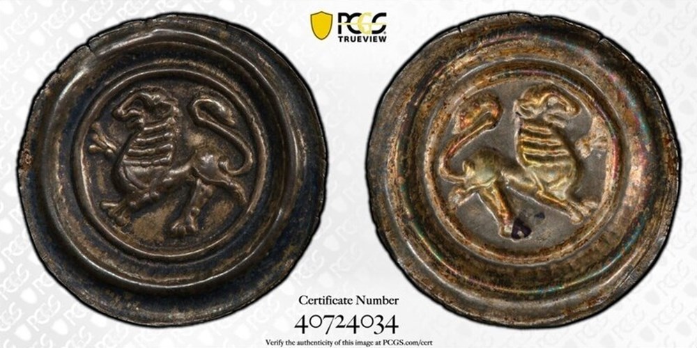 German States (Brunswick-Lüneburg): ca. 1195-1213 silver bracteate of William Longsword 2 coins european medieval to holy roman empire german states brunswick luneburg ca 1195 1213 silver bracteate of william longsword