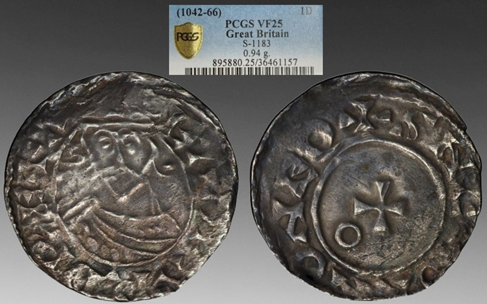 England (Anglo-Saxon): ca. 1062-1065 silver penny of Edward the Confessor coins european medieval to kingdom great britain england anglo saxon ca 1062 1065 silver penny of edward the confessor