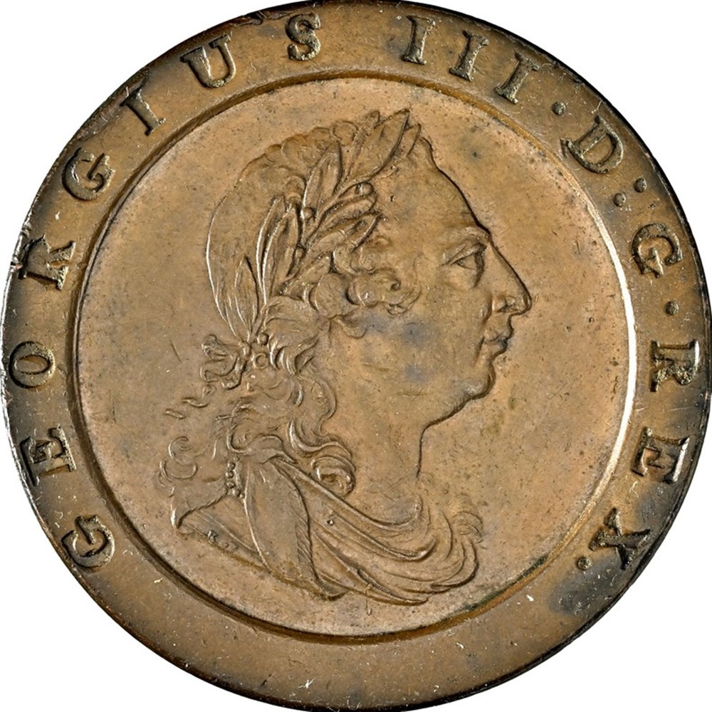 coins world united kingdom great britain 1797 copper cartwheel twopence of george iii
