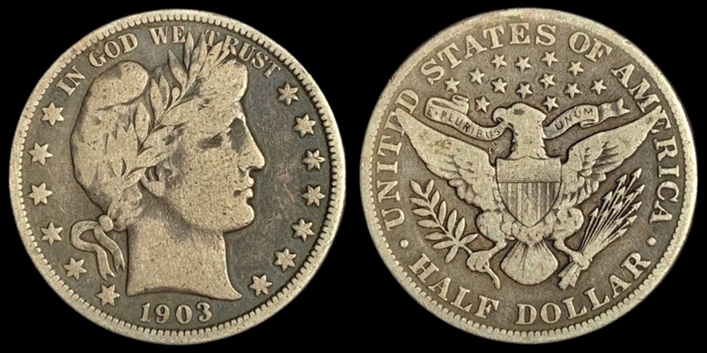 coins world united states silver barber half dollar 1903