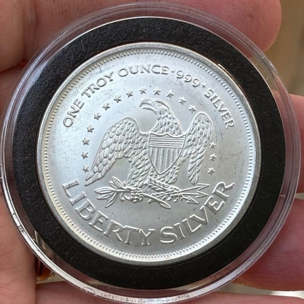 coins ingots bullion ingot united states private mint a mark ca 1989 liberty bell silver round 1 ounce 999 fine