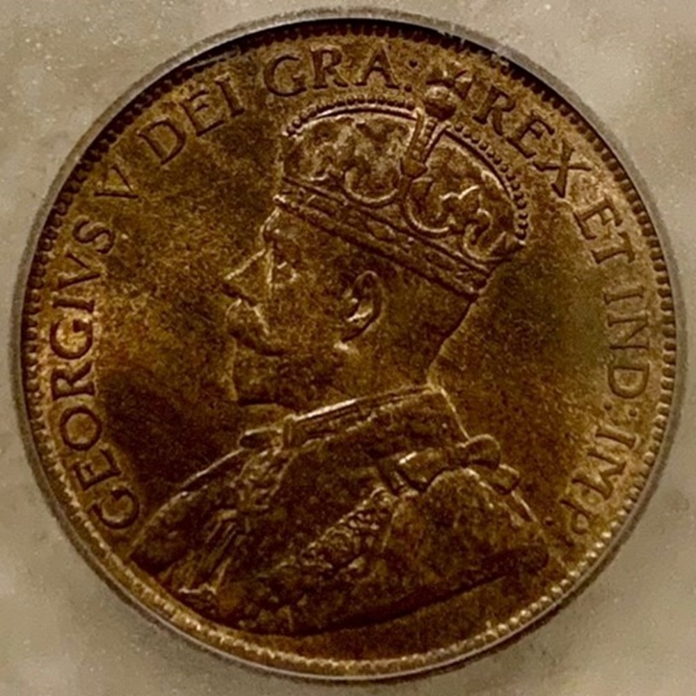 Canada: 1919 bronze large cent of George V (ICG MS64 RB) 2 coins world canada 1919 bronze large cent of george v icg ms64 rb