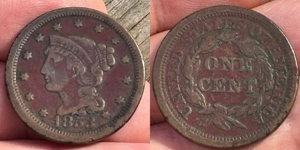 coins world united states 1853 copper braided hair large cent