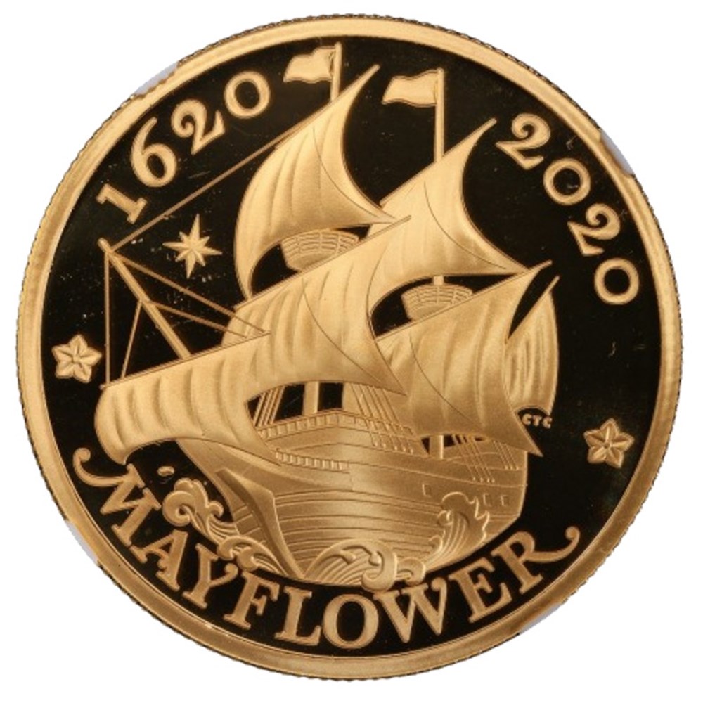 Great Britain: 2020 gold 100-pounds, Mayflower 400th Anniversary commemorative, first day of issue 3 coins world united kingdom great britain 2020 gold 100 pounds mayflower 400th anniversary commemorative first day of issue