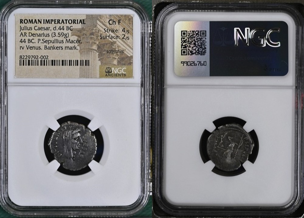 Roman Imperatorial era: 44 BC silver denarius of Julius Caesar, lifetime issue 5 coins ancient romans imperial and republican roman imperatorial era 44 bc silver denarius of julius caesar lifetime issue