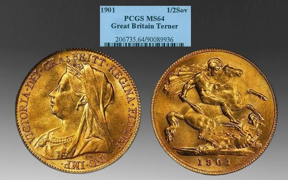 Great Britain: 1901 gold half-sovereign of Queen Victoria, from the Dr. Jacob Terner collection coins world united kingdom great britain 1901 gold half sovereign of queen victoria from the dr jacob terner collection