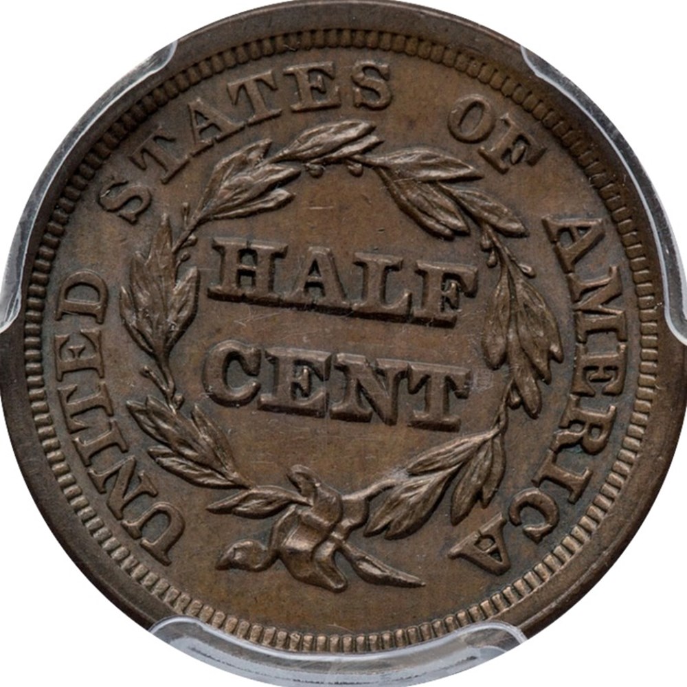 coins world united states 1853 copper braided hair half cent