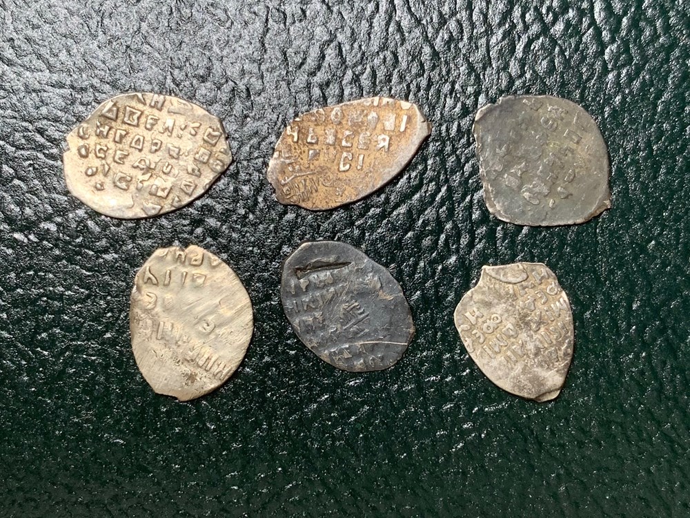 primitive europe 6 coins russia ca 1533 1717 silver wire money