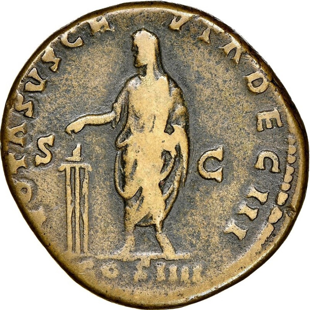 Roman Empire: ca. 159 AD bronze sestertius of Antoninus Pius 4 coins ancient romans imperial and republican roman empire ca 159 ad bronze sestertius of antoninus pius