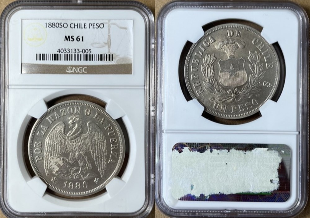 coins world chile 1880 so silver peso santiago mint