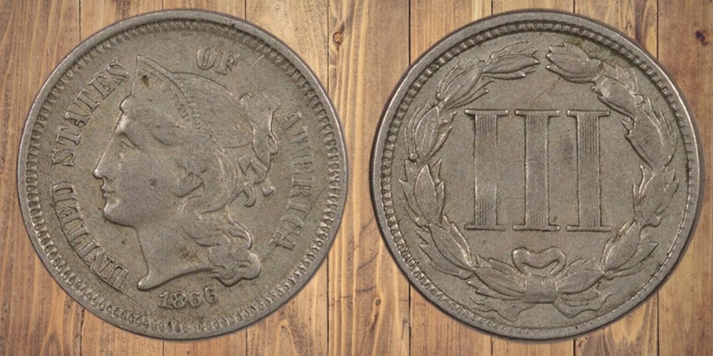 coins world united states copper nickel 3 cent piece 1866