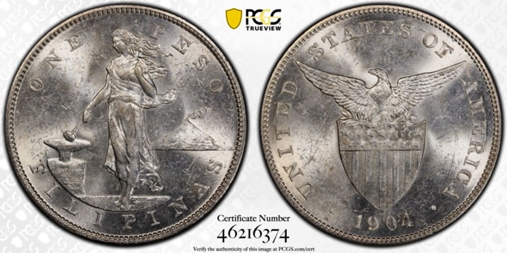 Philippines (U.S. Administration): 1904-S silver peso, large type 2 coins world philippines u s administration 1904 s silver peso large type