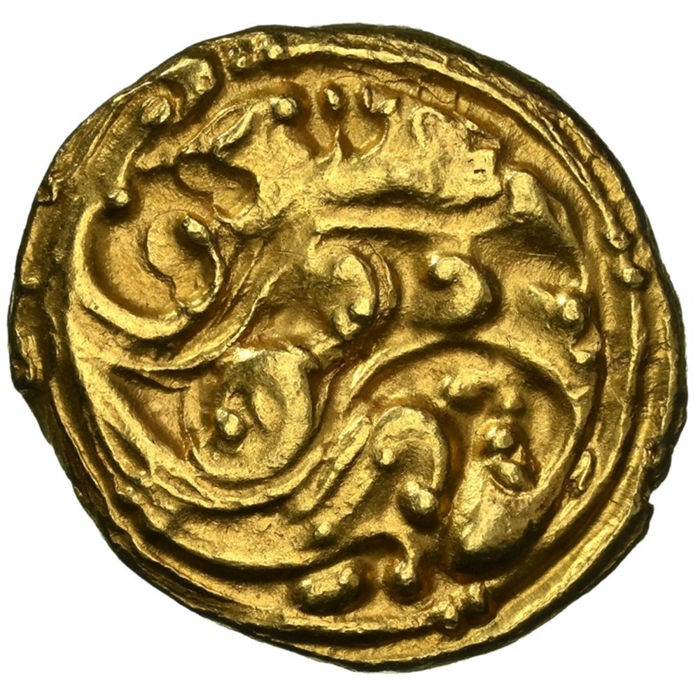 India (Western Gangas of Talakad): ca. 1100-1327 gold Gajapati pagoda, elephant facing right 4 coins india western gangas of talakad ca 1100 1327 gold gajapati pagoda elephant facing right