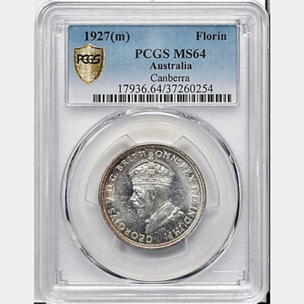 coins world australia 1927 silver florin of george v canberra parliament house commemorative melbourne mint