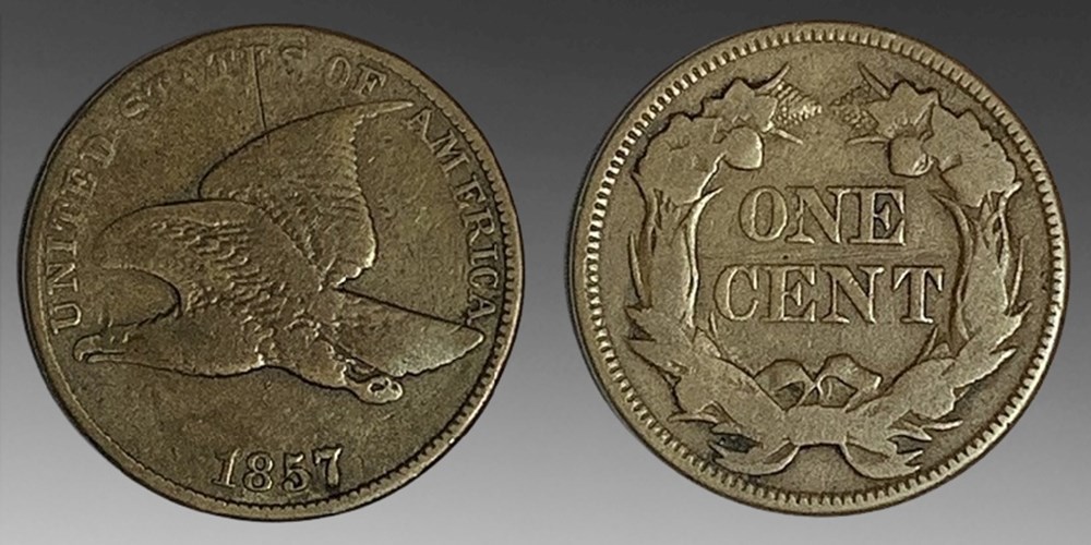 coins world united states copper nickel flying eagle cent 1857