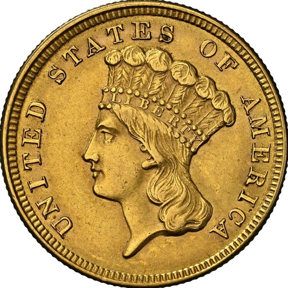 coins world united states 1854 gold 3 dollar piece indian princess